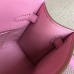 Hermes Pink Epsom Kelly Pochette Handmade Bag