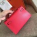 Hermes Red Epsom Kelly Pochette Handmade Bag