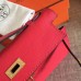 Hermes Red Epsom Kelly Pochette Handmade Bag