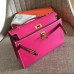 Hermes Rose Red Epsom Kelly Pochette Handmade Bag