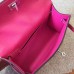 Hermes Rose Red Epsom Kelly Pochette Handmade Bag