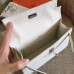 Hermes White Epsom Kelly Pochette Handmade Bag