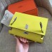 Hermes Soufre Epsom Kelly Pochette Handmade Bag