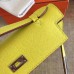 Hermes Soufre Epsom Kelly Pochette Handmade Bag