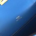 Hermes Blue Izmir Swift Kelly Pochette Handmade Bag