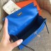 Hermes Blue Izmir Swift Kelly Pochette Handmade Bag