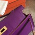 Hermes Cyclamen Swift Kelly Pochette Handmade Bag