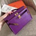 Hermes Cyclamen Swift Kelly Pochette Handmade Bag