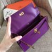 Hermes Cyclamen Swift Kelly Pochette Handmade Bag