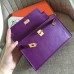 Hermes Cyclamen Swift Kelly Pochette Handmade Bag