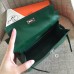 Hermes Malachite Swift Kelly Pochette Handmade Bag