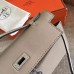 Hermes Grey Swift Kelly Pochette Handmade Bag