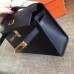 Hermes Black Swift Kelly Pochette Handmade Bag