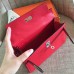 Hermes Red Swift Kelly Pochette Handmade Bag