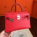 Hermes Red Swift Kelly Mini II 20cm Handmade Bag