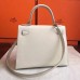 Hermes White Epsom Kelly Sellier 28cm Handmade Bag