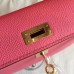 Hermes Rose Lipstick Epsom Kelly Mini II 20cm Handmade Bag