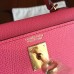 Hermes Rose Lipstick Epsom Kelly Mini II 20cm Handmade Bag