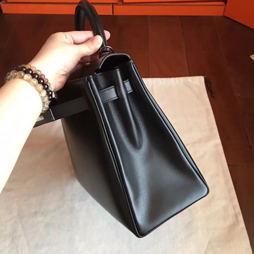 HERMÈS  SO BLACK RETOURNE KELLY 35CM OF BOX