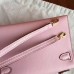 Hermes Rose Dragee Swift Kelly Mini II 20cm Handmade Bag