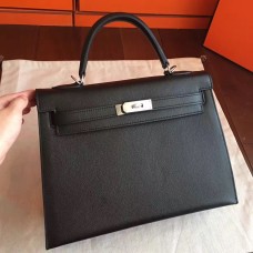 Hermes Black Epsom Kelly 32cm Sellier Handmade Bag Hermes Black Epsom Kelly 32cm Sellier Handmade Bag