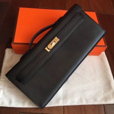 Hermes Black Swift Kelly Cut Clutch Handmade Bag Hermes Black Swift Kelly Cut Clutch Handmade Bag