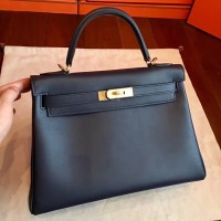 Hermes Black Swift Kelly Retourne 32cm Handmade Bag Hermes Black Swift Kelly Retourne 32cm Handmade Bag