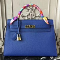 Hermes Blue Electric Epsom Kelly 32cm Sellier Bag Hermes Blue Electric Epsom Kelly 32cm Sellier Bag