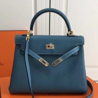 Hermes Blue Jean Clemence Kelly 25cm GHW Bag Hermes Blue Jean Clemence Kelly 25cm GHW Bag