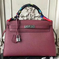 Hermes Bordeaux Epsom Kelly 32cm Sellier Bag Hermes Bordeaux Epsom Kelly 32cm Sellier Bag