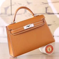 Hermes Brown Epsom Kelly Mini II 20cm Handmade Bag Hermes Brown Epsom Kelly Mini II 20cm Handmade Bag