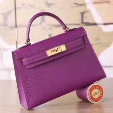 Hermes Cyclamen Epsom Kelly Mini II 20cm Handmade Bag Hermes Cyclamen Epsom Kelly Mini II 20cm Handmade Bag