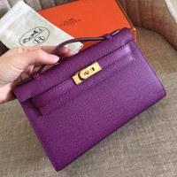 Hermes Cyclamen Epsom Kelly Pochette Handmade Bag Hermes Cyclamen Epsom Kelly Pochette Handmade Bag