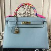 Hermes Light Blue Epsom Kelly 32cm Sellier Bag Hermes Light Blue Epsom Kelly 32cm Sellier Bag