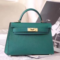 Hermes Malachite Epsom Kelly Mini II 20cm Handmade Bag Hermes Malachite Epsom Kelly Mini II 20cm Handmade Bag