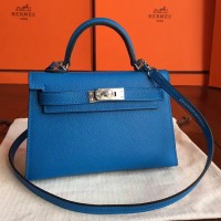 Hermes Mykonos Epsom Kelly Mini II 20cm Handmade Bag Hermes Mykonos Epsom Kelly Mini II 20cm Handmade Bag