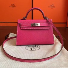 Hermes Rose Red Epsom Kelly Mini II 20cm Handmade Bag Hermes Rose Red Epsom Kelly Mini II 20cm Handmade Bag