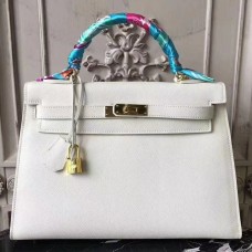 Hermes White Epsom Kelly 32cm Sellier Bag Hermes White Epsom Kelly 32cm Sellier Bag