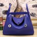 Hermes Blue Electric Clemence Lindy 34cm Bag