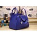 Hermes Blue Electric Clemence Lindy 34cm Bag