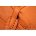 Hermes Orange Clemence Lindy 34cm Bag