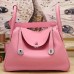 Hermes Pink Clemence Lindy 34cm Bag