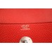 Hermes Red Clemence Lindy 34cm Bag