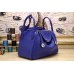 Hermes Blue Electric Clemence Lindy 30cm Bag