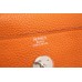 Hermes Orange Clemence Lindy 30cm Bag