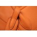 Hermes Orange Clemence Lindy 30cm Bag