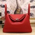 Hermes Red Clemence Lindy 30cm Bag