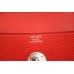 Hermes Red Clemence Lindy 30cm Bag