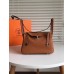 Hermes Brown Clemence Lindy 34cm Bag