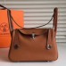 Hermes Brown Clemence Lindy 30cm Bag